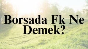 Borsada Fk Ne Demek?