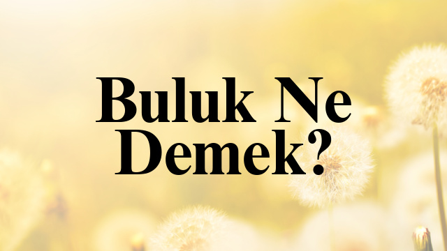 Buluk Ne Demek?