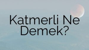 Katmerli Ne Demek?