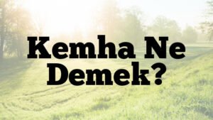 Kemha Ne Demek?