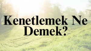 Kenetlemek Ne Demek?