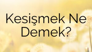 Kesişmek Ne Demek?