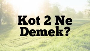 Kot 2 Ne Demek?