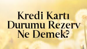 Kredi Kartı Durumu Rezerv Ne Demek?