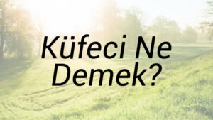 Küfeci Ne Demek?