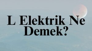L Elektrik Ne Demek?