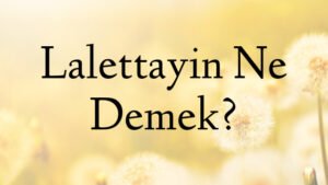 Lalettayin Ne Demek?