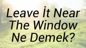 Leave İt Near The Window Ne Demek?