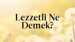 Lezzetli Ne Demek?