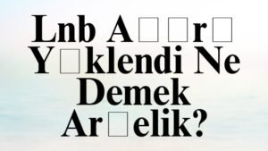 Lnb Aşırı Yüklendi Ne Demek Arçelik?