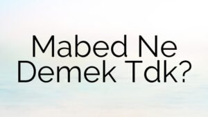 Mabed Ne Demek Tdk?