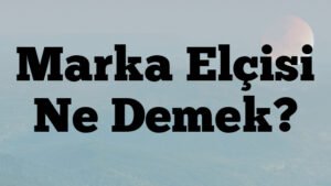 Marka Elçisi Ne Demek?