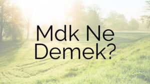 Mdk Ne Demek?