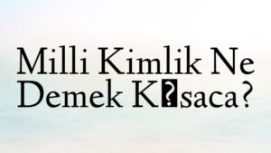 Milli Kimlik Ne Demek Kısaca?