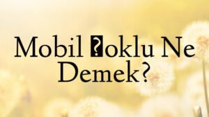 Mobil Şoklu Ne Demek?