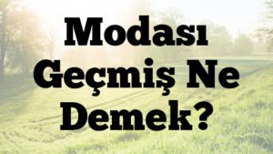 Modası Geçmiş Ne Demek?