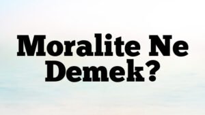 Moralite Ne Demek?