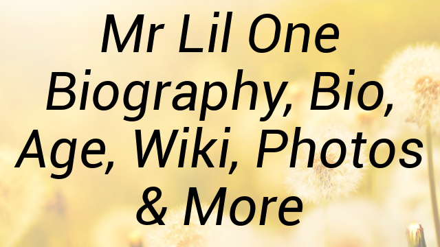 Mr Lil One Biography, Bio, Age, Wiki, Photos & More