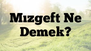 Mızgeft Ne Demek?