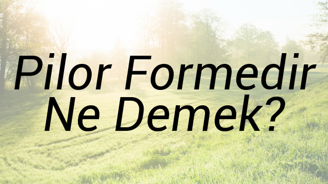 Pilor Formedir Ne Demek?