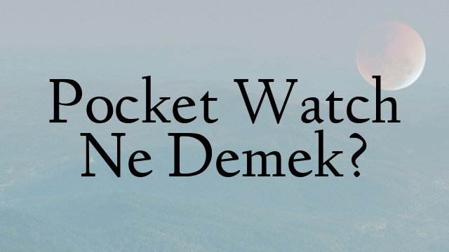 Pocket Watch Ne Demek?