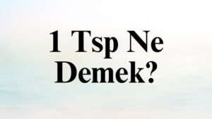 1 Tsp Ne Demek?