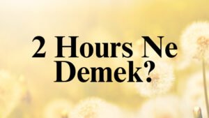 2 Hours Ne Demek?
