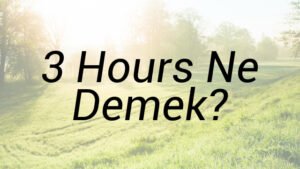 3 Hours Ne Demek?