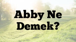 Abby Ne Demek?