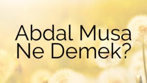 Abdal Musa Ne Demek?