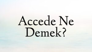 Accede Ne Demek?