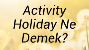 Activity Holiday Ne Demek?