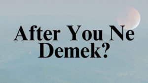 After You Ne Demek?