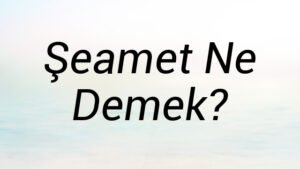 Şeamet Ne Demek?