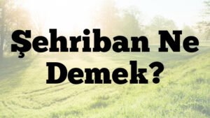 Şehriban Ne Demek?